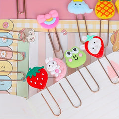 10pcs Cartoon Bookmarks Paper Clips Metal Clips Student Office Note Journal