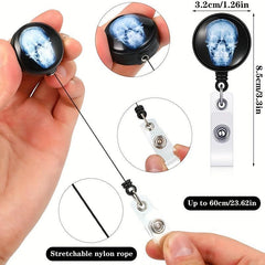 3pcs ABS Adhesive Retractable Easy Pull Buckle Spine Palm Human Head Clip