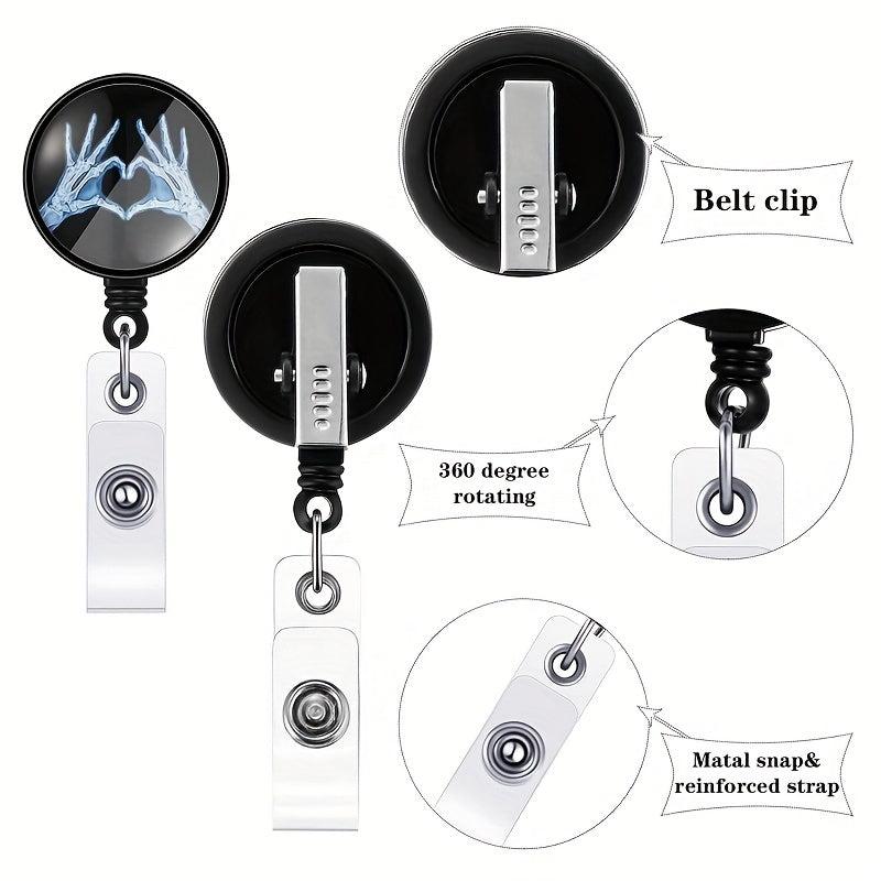 3pcs ABS Adhesive Retractable Easy Pull Buckle Spine Palm Human Head Clip