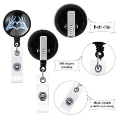 3pcs ABS Adhesive Retractable Easy Pull Buckle Spine Palm Human Head Clip