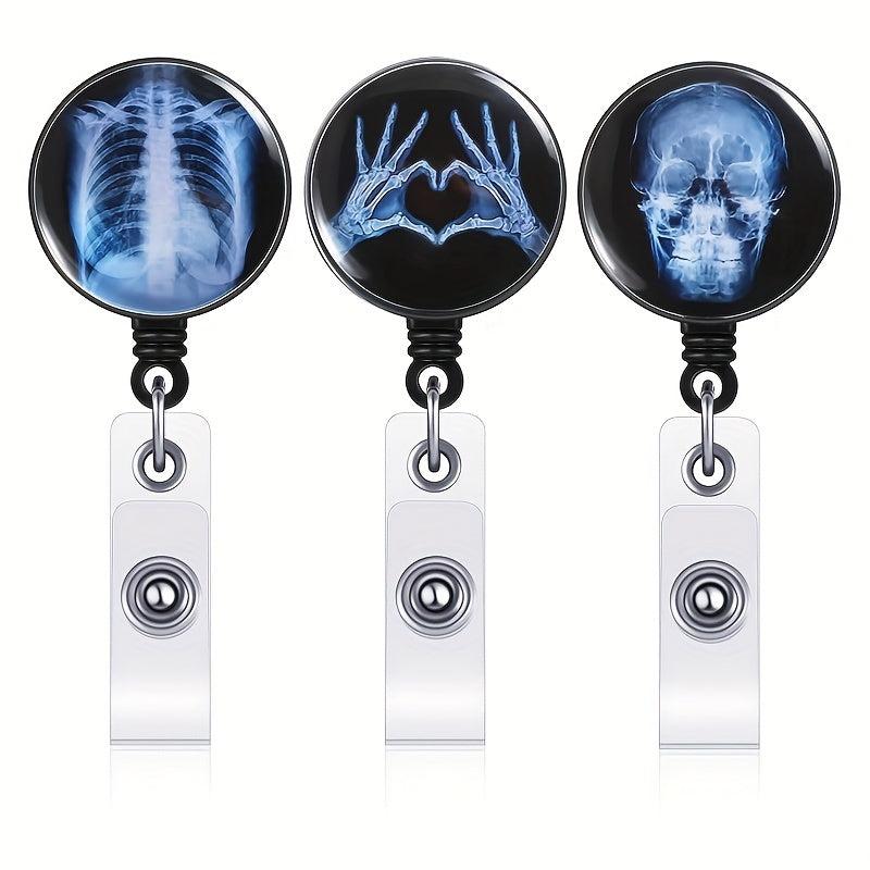 3pcs ABS Adhesive Retractable Easy Pull Buckle Spine Palm Human Head Clip