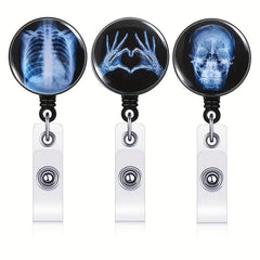 3pcs ABS Adhesive Retractable Easy Pull Buckle Spine Palm Human Head Clip