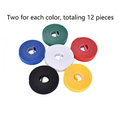 12rolls Colorful Hook And Loop Fastener Cable Organizer Strap