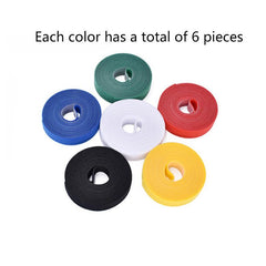 12rolls Colorful Hook And Loop Fastener Cable Organizer Strap