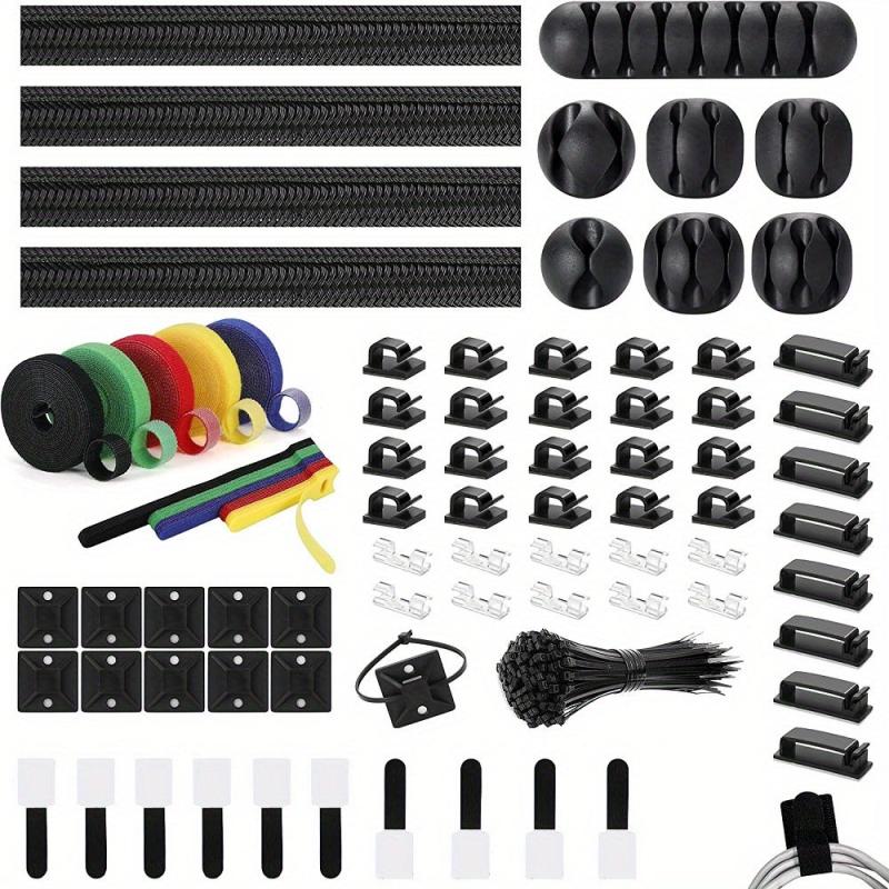204pcs Cable Management Kit for Home - Sleeves, Clips, Ties