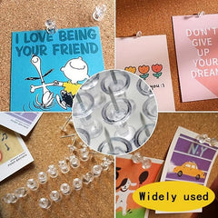 200 Clear Thumb Nails Steel Tips & Plastic Heads Push Pins for Bulletin Boards