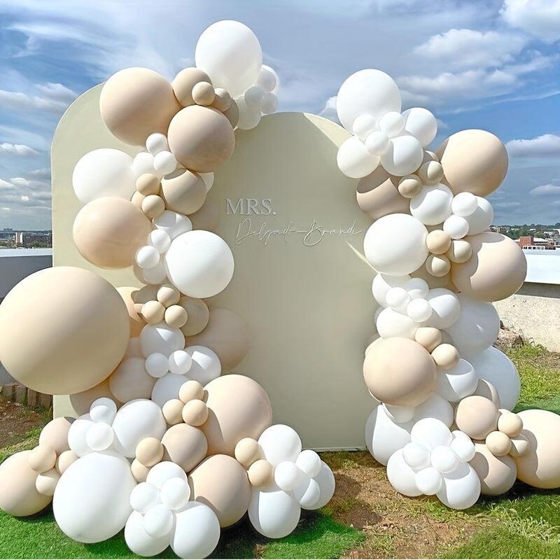 133pcs Cream Beige Balloon Garland Arch Kit for Weddings Birthdays Baby Showers