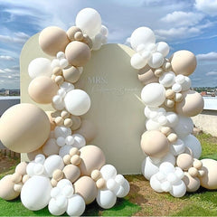 133pcs Cream Beige Balloon Garland Arch Kit for Weddings Birthdays Baby Showers
