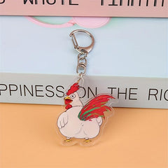 Funny Donkey Chicken Acrylic Keychain Pendant Cartoon Keychain