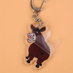 Funny Donkey Chicken Acrylic Keychain Pendant Cartoon Keychain