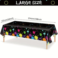 Neon Glow Table Cloths 274x137 cm Disposable Plastic