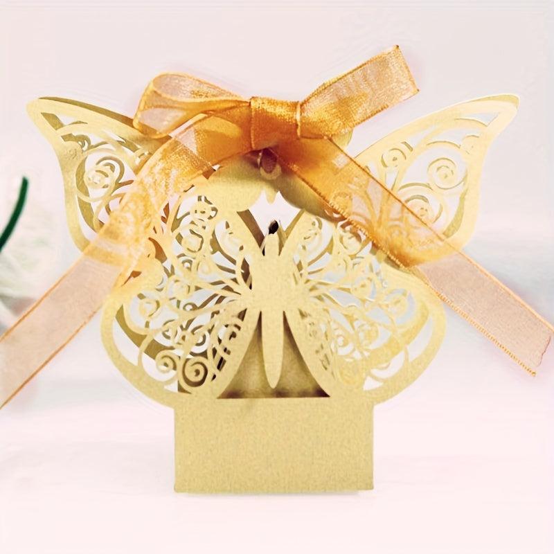 10pcs Pink Butterfly Candy Box Chocolate Goodie Boxes