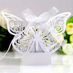 10pcs Pink Butterfly Candy Box Chocolate Goodie Boxes