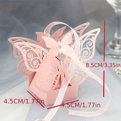 10pcs Pink Butterfly Candy Box Chocolate Goodie Boxes