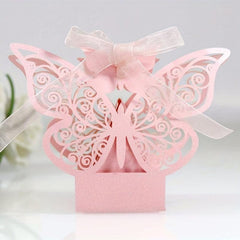 10pcs Pink Butterfly Candy Box Chocolate Goodie Boxes
