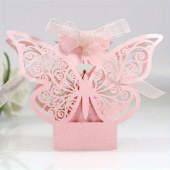 10pcs Pink Butterfly Candy Box Chocolate Goodie Boxes