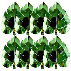 8pcs Hawaiian Leaf Pattern Paper Plates for Weddings Birthdays Summer Parties