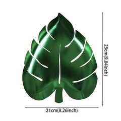 8pcs Hawaiian Leaf Pattern Paper Plates for Weddings Birthdays Summer Parties