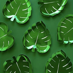 8pcs Hawaiian Leaf Pattern Paper Plates for Weddings Birthdays Summer Parties