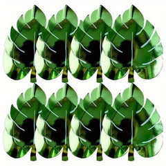 8pcs Hawaiian Leaf Pattern Paper Plates for Weddings Birthdays Summer Parties