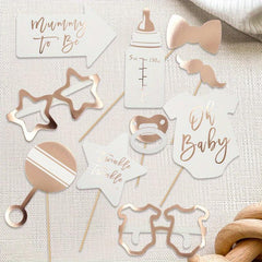 10pcs Mummy to Be Photo Props for Baby Shower and Birthday Party