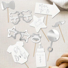 10pcs Mummy to Be Photo Props for Baby Shower and Birthday Party