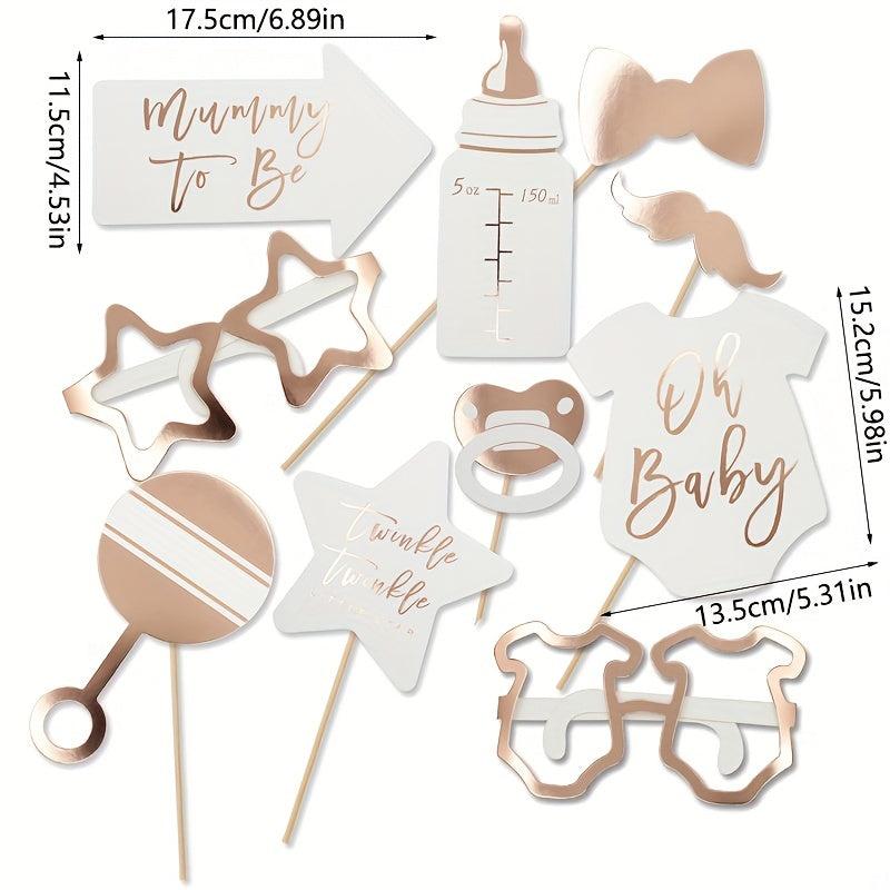 10pcs Mummy to Be Photo Props for Baby Shower and Birthday Party