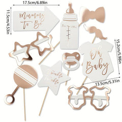 10pcs Mummy to Be Photo Props for Baby Shower and Birthday Party