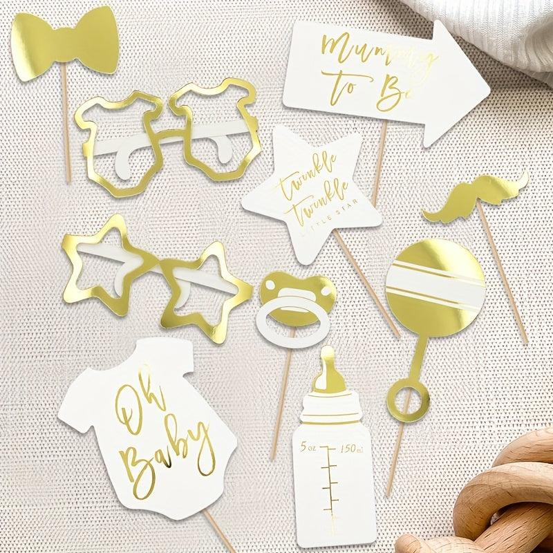 10pcs Mummy to Be Photo Props for Baby Shower and Birthday Party