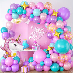 Unicorn Summer Party Set Birthday Theme Balloon Chain Wreath Decoration