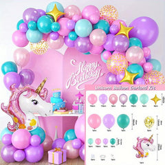Unicorn Summer Party Set Birthday Theme Balloon Chain Wreath Decoration