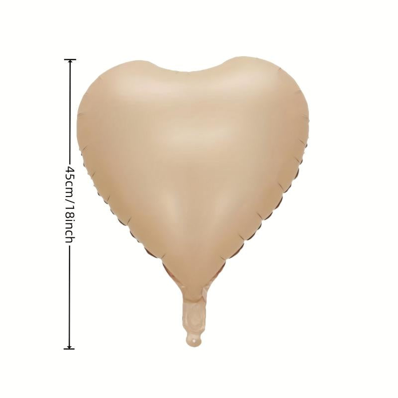 12pcs Retro Caramel Heart Foil Balloons for Events & Celebrations