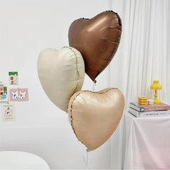 12pcs Retro Caramel Heart Foil Balloons for Events & Celebrations