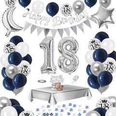 18th Birthday Balloon Decorations Silver Garland Kit Moon Star Theme