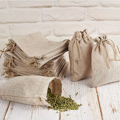 50pcs Linen Bags Wedding Christmas Sachet Drawstring Mag Storage