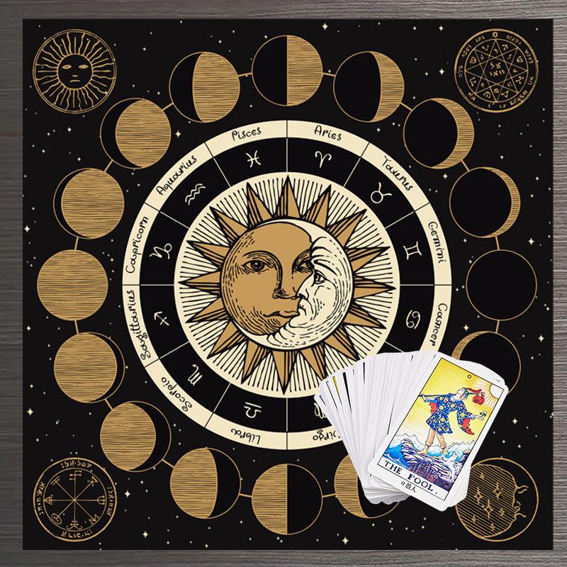 Moon Phase Tarot Card Tablecloth Astrology Tapestry
