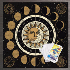 Moon Phase Tarot Card Tablecloth Astrology Tapestry