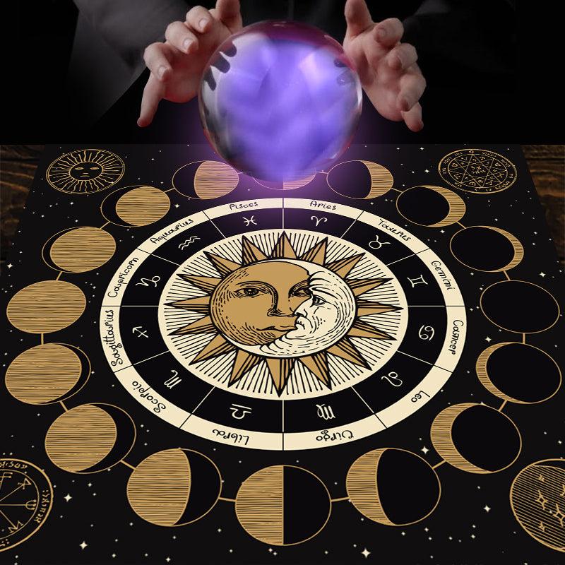 Moon Phase Tarot Card Tablecloth Astrology Tapestry