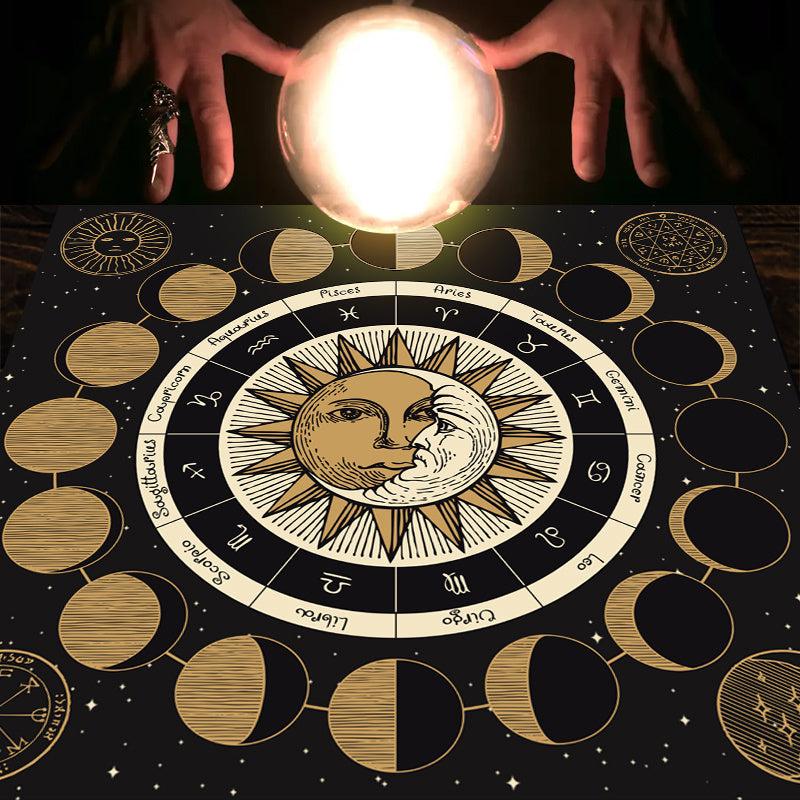 Moon Phase Tarot Card Tablecloth Astrology Tapestry