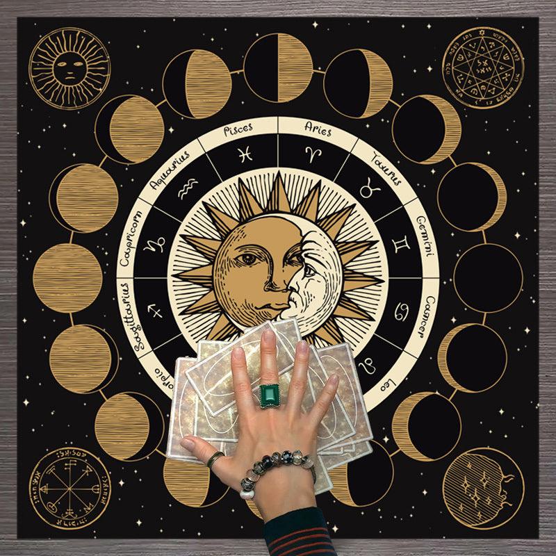 Moon Phase Tarot Card Tablecloth Astrology Tapestry