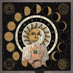 Moon Phase Tarot Card Tablecloth Astrology Tapestry