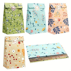 12pcs Floral Food Bag for Weddings Birthdays Parties Decorative Gift Bag