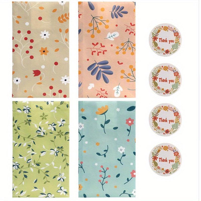 12pcs Floral Food Bag for Weddings Birthdays Parties Decorative Gift Bag