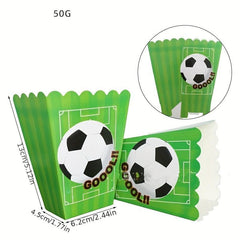 6pcs Soccer Themed Candy Boxes and Popcorn Bags - Small Gift