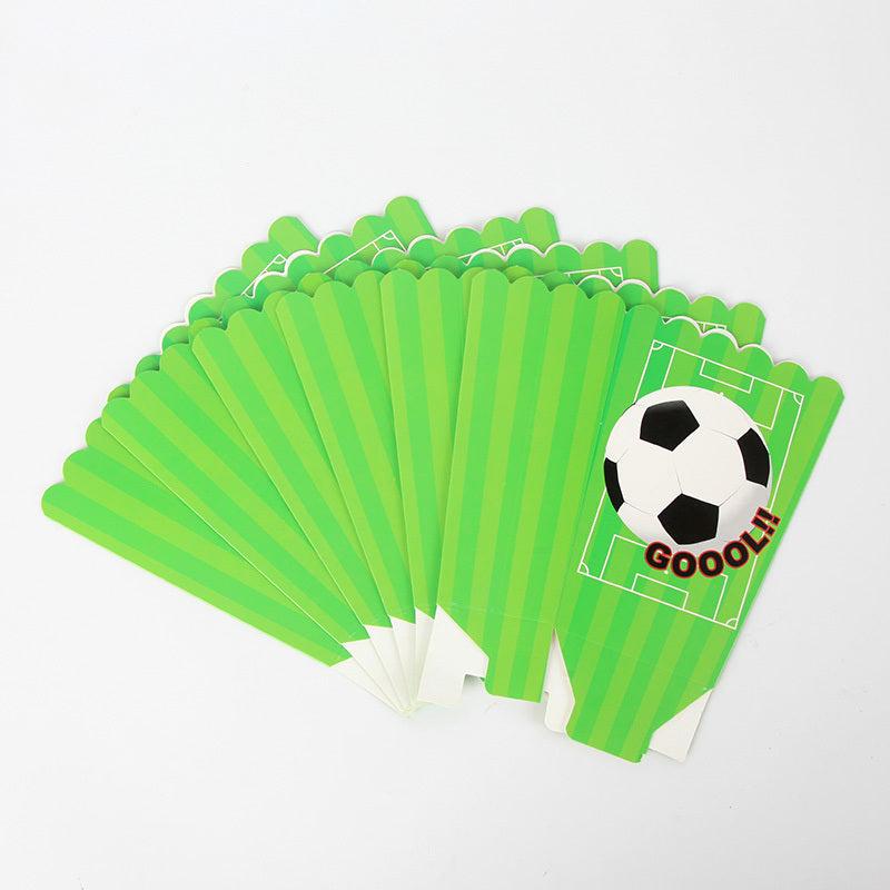 6pcs Soccer Themed Candy Boxes and Popcorn Bags - Small Gift