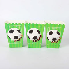 6pcs Soccer Themed Candy Boxes and Popcorn Bags - Small Gift