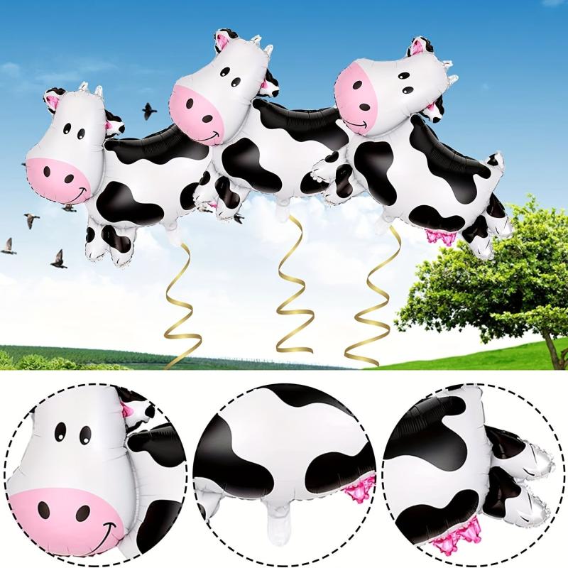 4pcs Cow Balloons Farm Animal Theme Party Decorations