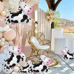 4pcs Cow Balloons Farm Animal Theme Party Decorations