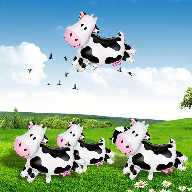 4pcs Cow Balloons Farm Animal Theme Party Decorations