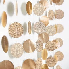 Glitter Star Circle Dot Garland Banner for Wedding Birthday Decor, 2 Packs